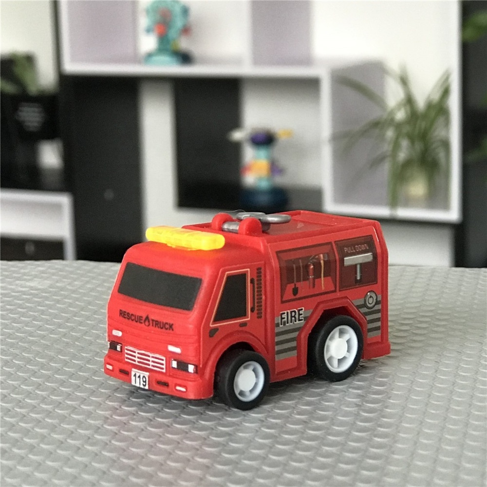 8PCS children mini plastic vehicle pull back car sets toy fire truck for boy