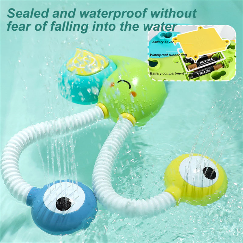 Newborns Baby Toddler Gifts Kids Bathtub Game Electronic Cartoon Snail Spray Faucet Shower Pump Water Spraying Bath Toy