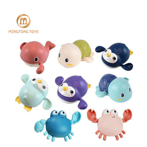 Promotional Gift Baby Bath Rotation Floating Clockwork Walk Windup Swimming Sea Animal Penguin Crab Turtle Plastic Wind Up Toys