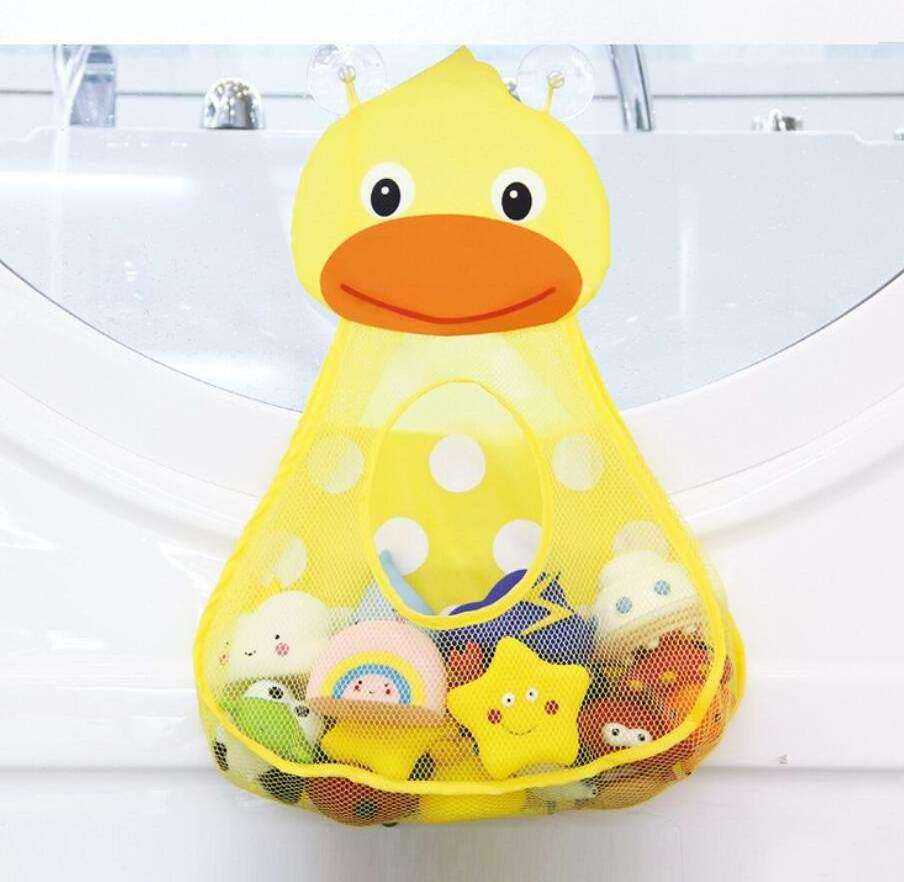 Bathroom Children Kids Cute Duck Frog Bathtub Hanging Organizer Basket Mold Resistant Mesh Net Baby Bath Toy Storage Bag For Tub