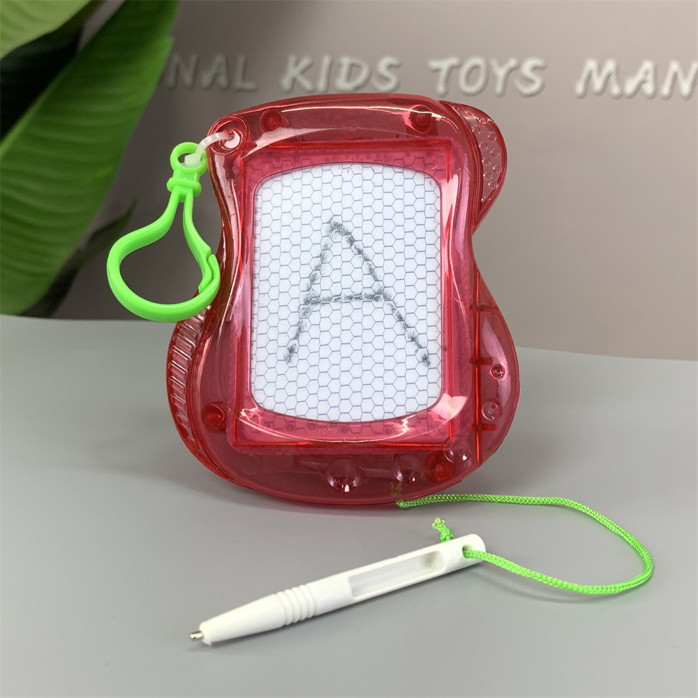 Kids Education Toy Plastic Colorful Magnet Painting Writing Doodle Pad Erasable Mini Magnetic Drawing Board With Keychain