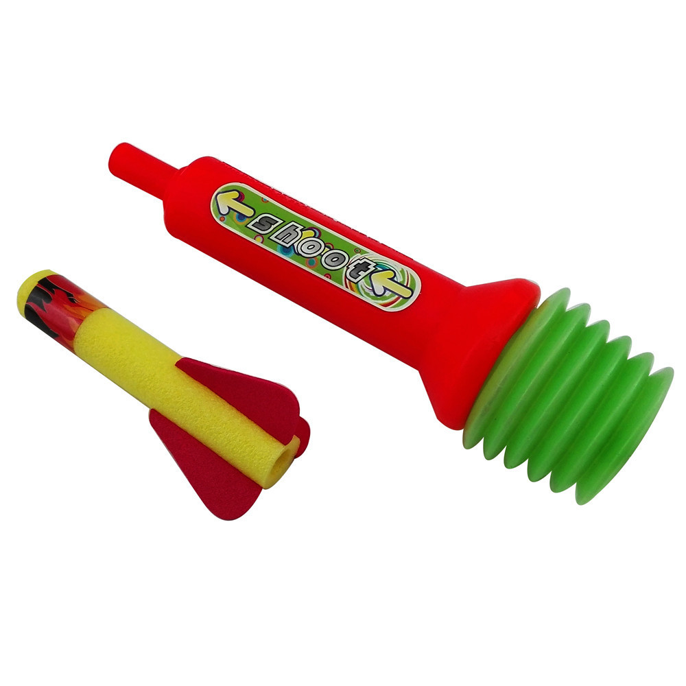 23.5x4x1.8cm OEM logo hand press garden foam toy rocket launcher for kids