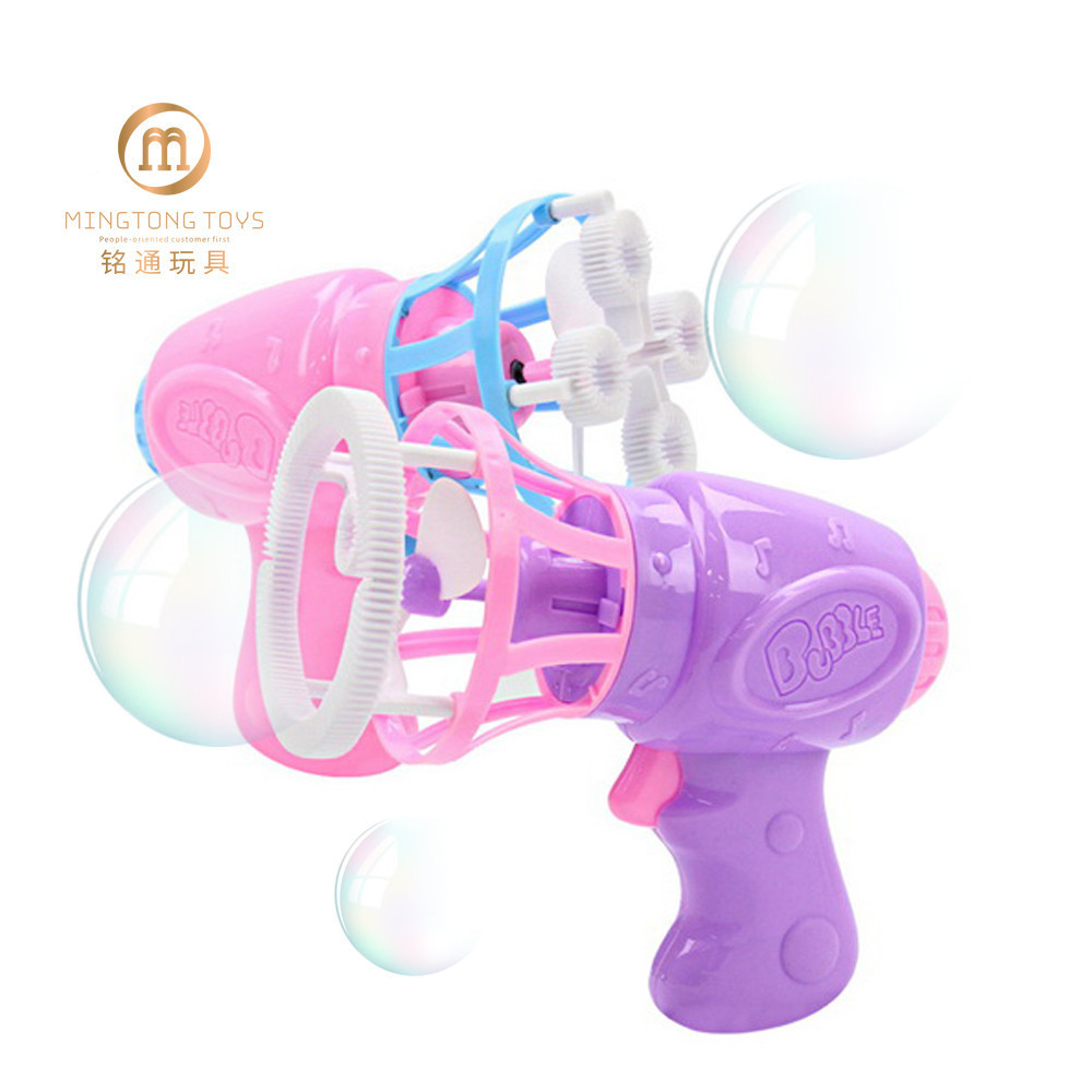 Education China purple pink blue different color for you choose need battery no music set blower bubble toys gun from Guangdong