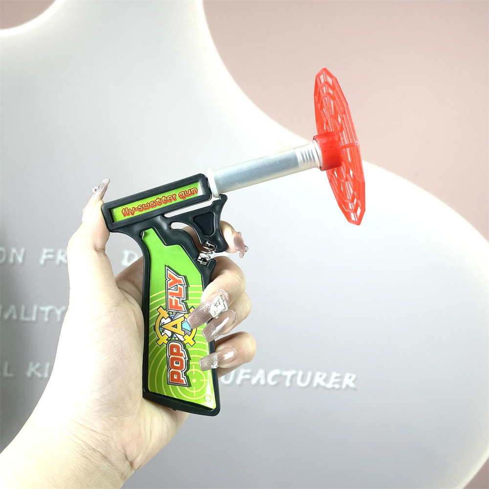 Kids Favor Funny Outdoor Interactive Plastic Launcher Toys Shooting Game Fly Swatter Gun For Boys