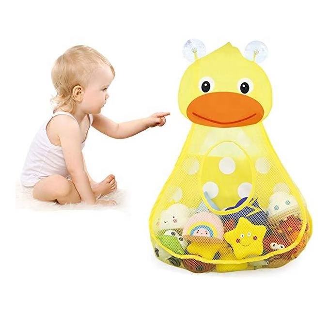 Bathroom Children Kids Cute Duck Frog Bathtub Hanging Organizer Basket Mold Resistant Mesh Net Baby Bath Toy Storage Bag For Tub