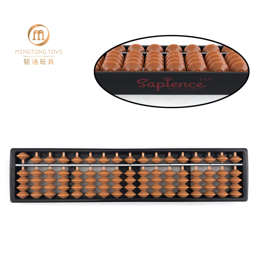 26.7x6x1.8cm OEM logo printing on plastic bead counting frame soroban 17rods student sale custom abacus for school