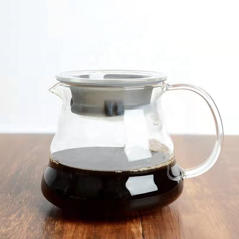 Heat Resistant Borosilicate Glass Hand Drip Coffee Pot Coffee Server Teapot Coffee Maker Teapot With Handle