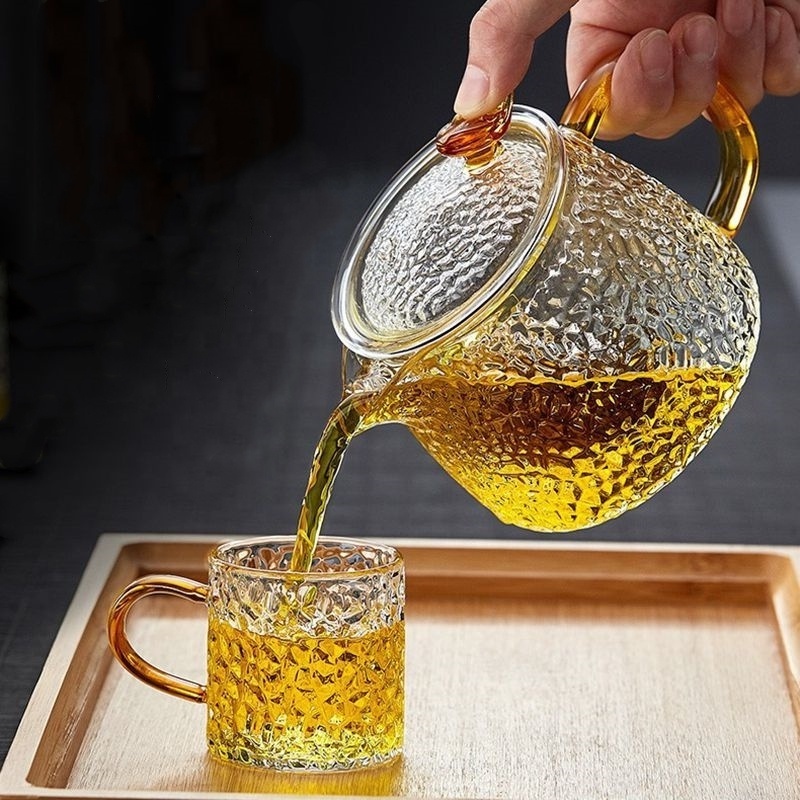 400ml Mini Hand Blown Heat Resistant Clear Stovetop Safe Loose Leaf Glass Tea Pot Borosilicate Glass Teapot With Infuser