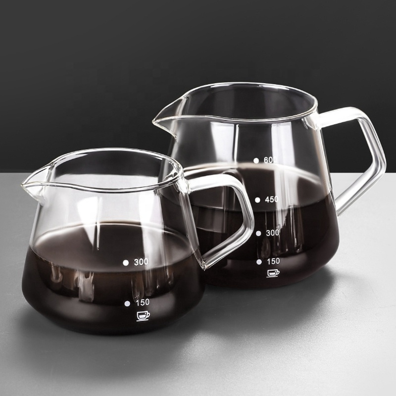 400ml Heat Resistant Borosilicate Glass Hand Drip Coffee Pot Coffee Maker Teapot With Handle Sharing Pot With coffee filter