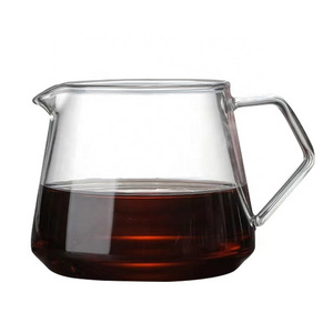 600ml Heat Resistant Borosilicate Glass Hand Drip Coffee Pot Coffee Server Coffee Maker Teapot With Handle Sharing Pot