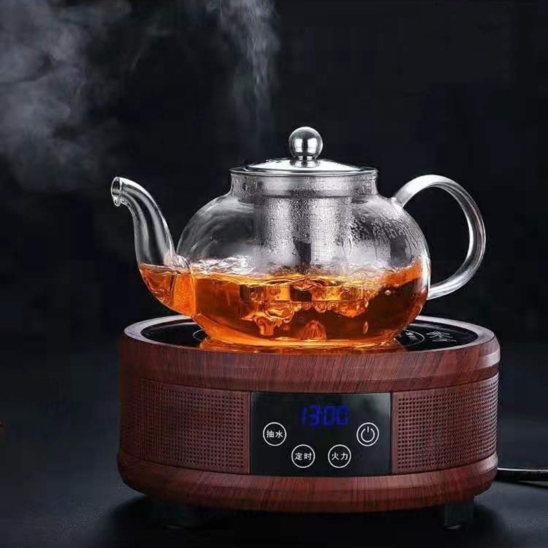 600ml Tea Pot Stovetop Glass Teapot with Removable Stainless Steel Strainer Glass Tea Pot with Blooming Loose Leaf Tea Maker