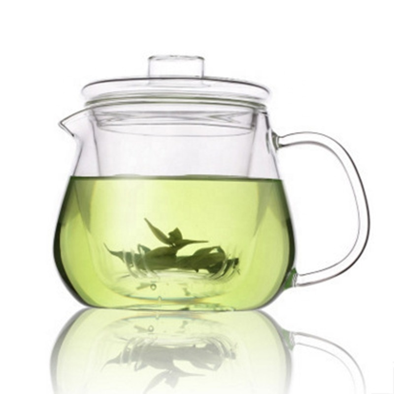 500ml Hand Blown Heat Resistant Clear Thickened Loose Leaf Glass Tea Pot Borosilicate Glass Teapot With Removable Glass Infuser