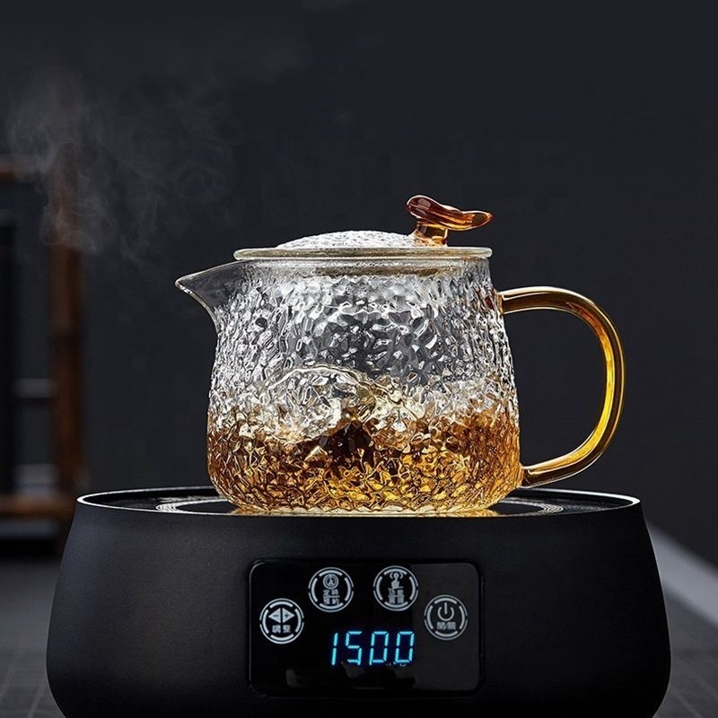 400ml Mini Hand Blown Heat Resistant Clear Stovetop Safe Loose Leaf Glass Tea Pot Borosilicate Glass Teapot With Infuser