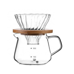 400ml Heat Resistant Borosilicate Glass Hand Drip Coffee Pot Coffee Maker Teapot With Handle Sharing Pot With coffee filter