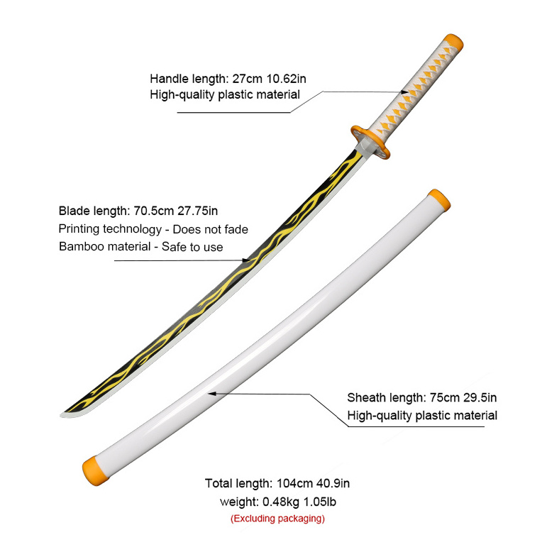 Wholesale Custom Demon Slayer Full Cosplay Sword Weapons Tanjirou Anime Swords Katana