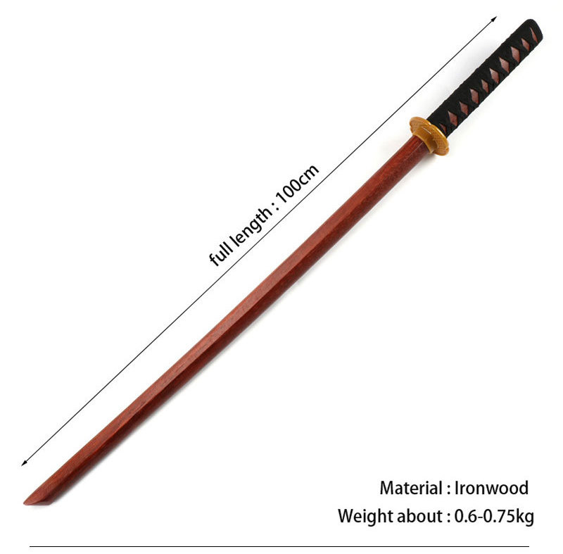 Martial arts Japanese Samurai Sword Katana Without Scabbard Ironwood Wushu Kendo Aikido Wooden Sword