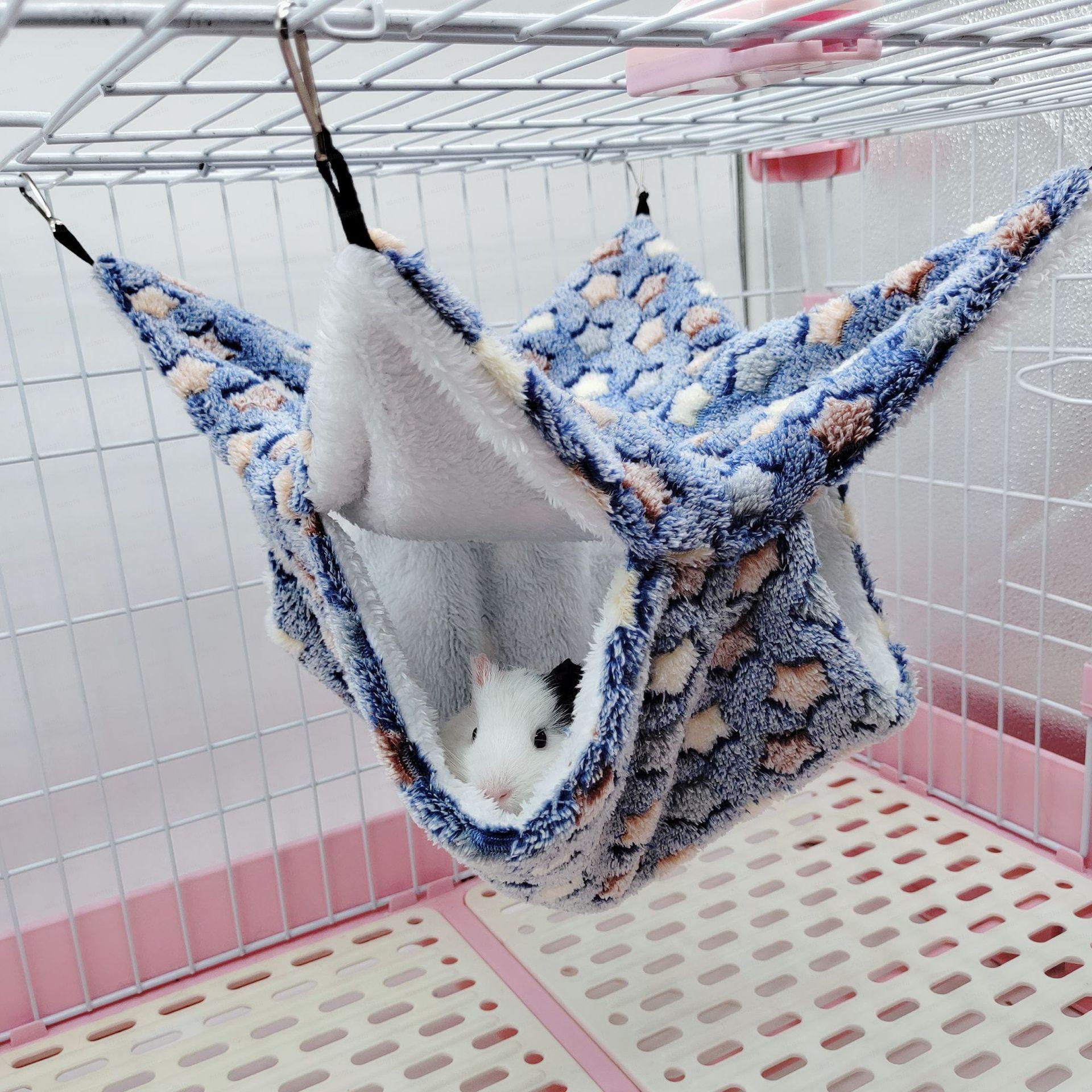 Wholesale hamster hammock honey bag glider squirrel guinea pig hanging double layer small pet warm