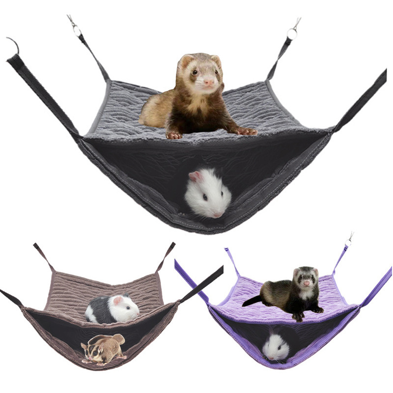 Ferret Warm Double-layer Hammock Squirrel Totoro Sleeping Bag Four-legged Cotton Hanging Nest Small Pet Supplies Winter Plush