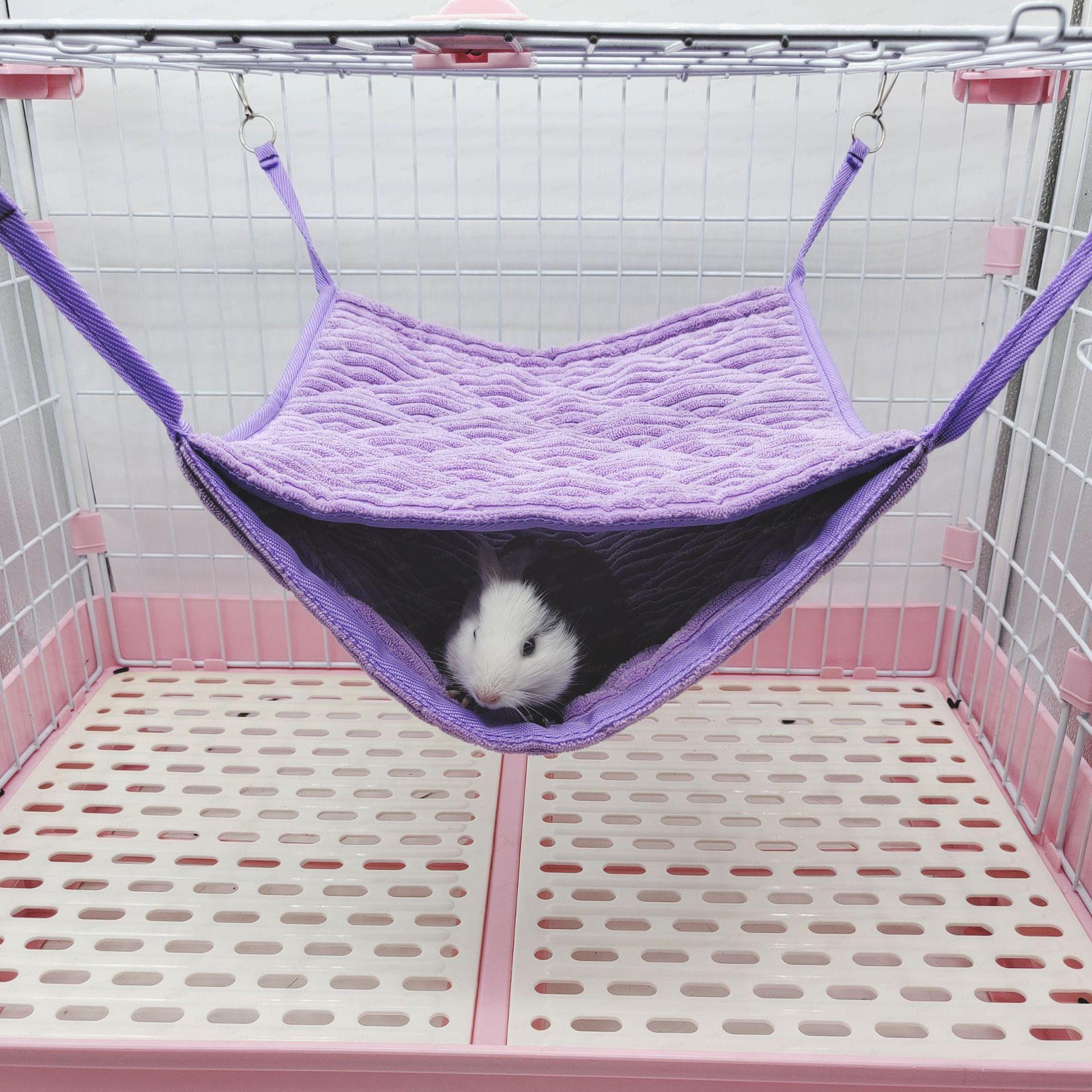 Ferret Warm Double-layer Hammock Squirrel Totoro Sleeping Bag Four-legged Cotton Hanging Nest Small Pet Supplies Winter Plush