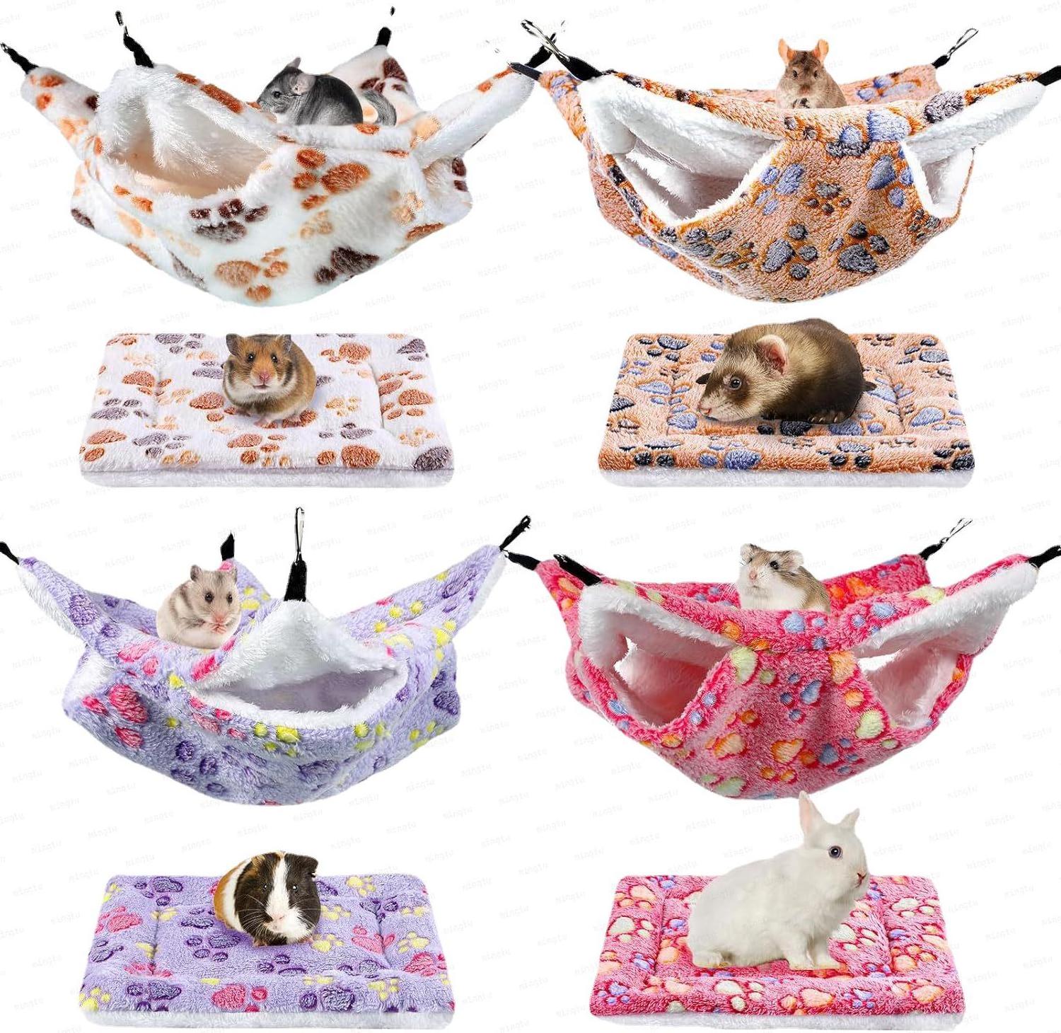 8 Piece Set Small Pet Cage Hammock Mattress Sugar Glide Case Dog Kennel Pad Ferret Hanging Accessories