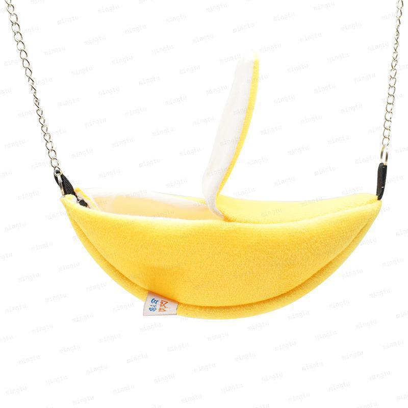 Hamster Banana Nest for Winter Warm Hanging Hammock Moon Boat Shaped Cabin Supplies Small Pet Cotton