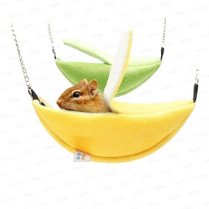 Hamster Banana Nest for Winter Warm Hanging Hammock Moon Boat Shaped Cabin Supplies Small Pet Cotton