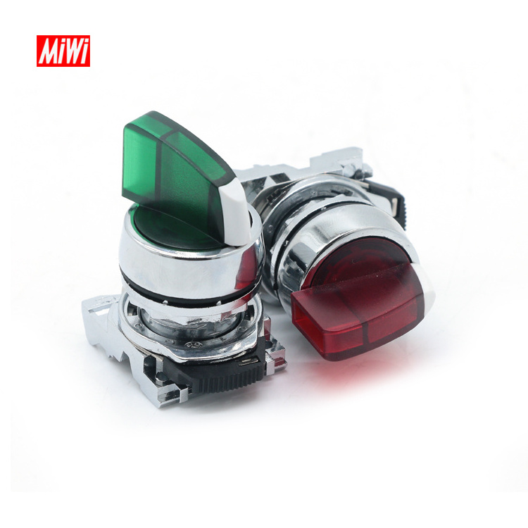 MiWi800-FJ-XDKP37 IP65 Two Position Selector on off push button switch with 24vdc light ON-OFF