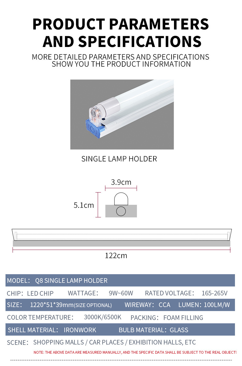 Single Double G13 Lamp Holder 2ft 3ft 4f 5ft Mount Integrated Fluorescent Indoor Lamp T8 Alu Fitting Led Light Fixtures