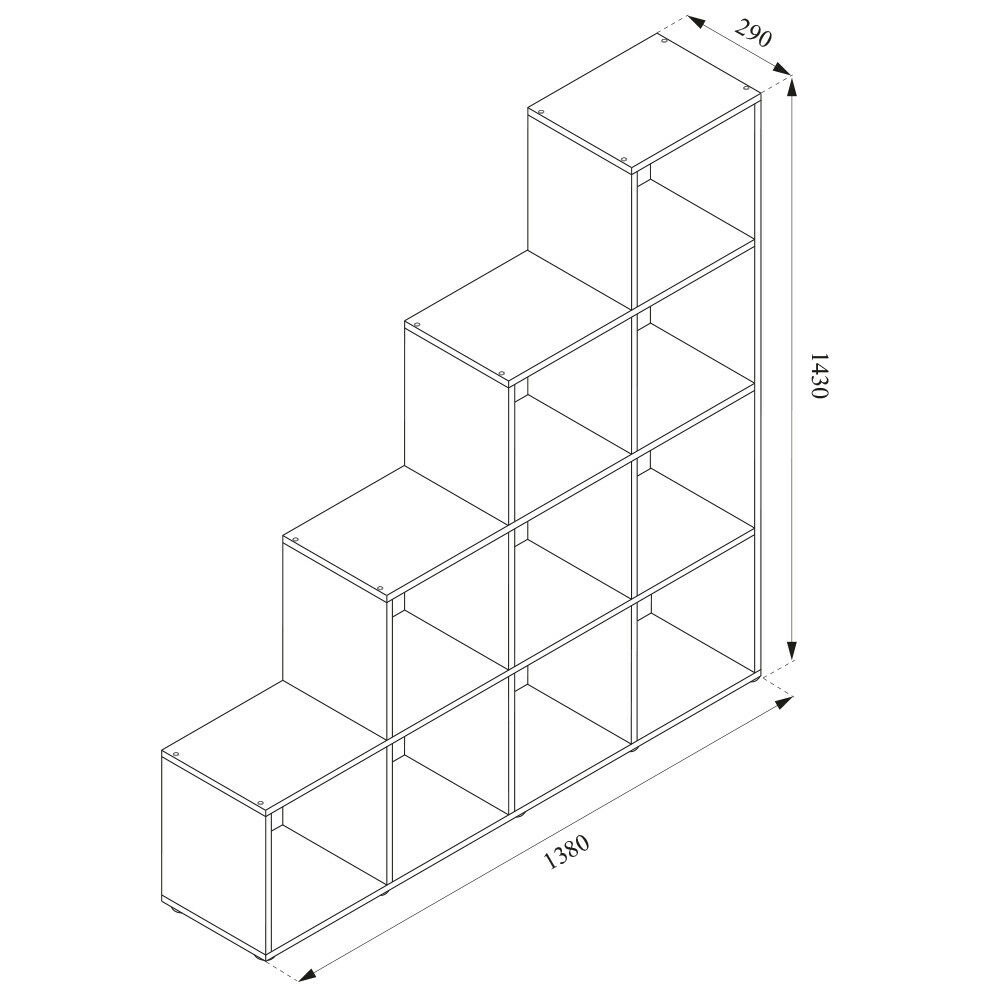 Wooden Book Display Rack Ladder Shelf Bookcase with Open Cubes Storage Bookshelf