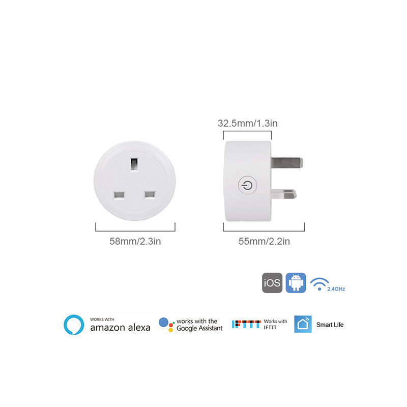 16A Smart Plug Wifi Smart Socket Tooya Smart Life App Remote Control Home Automation UK Plug Smart Home WiFi Smart Switch Plug