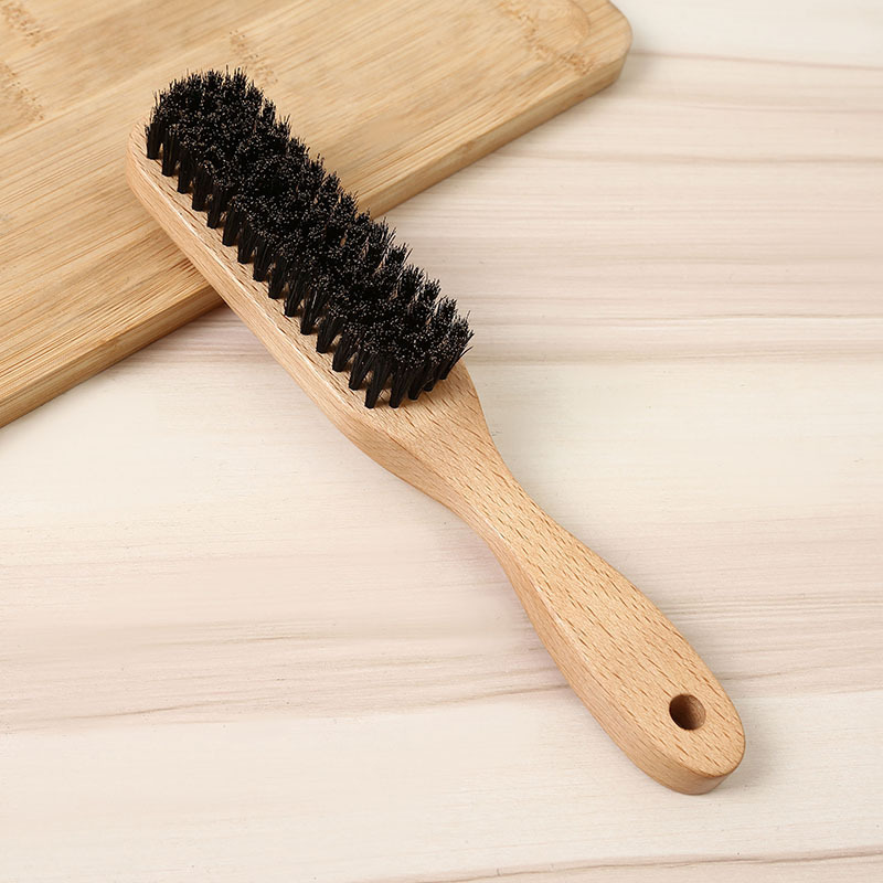 Hot Sale Professional Hair Brush Natural Color Wood Handle Boars Hair Brush Brown Hard Bristle Hair Brush