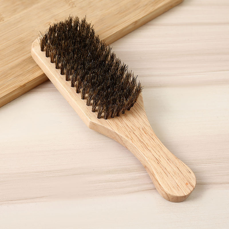 Hot Sale Professional Hair Brush Natural Color Wood Handle Boars Hair Brush Brown Hard Bristle Hair Brush