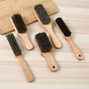 Hot Sale Professional Hair Brush Natural Color Wood Handle Boars Hair Brush Brown Hard Bristle Hair Brush