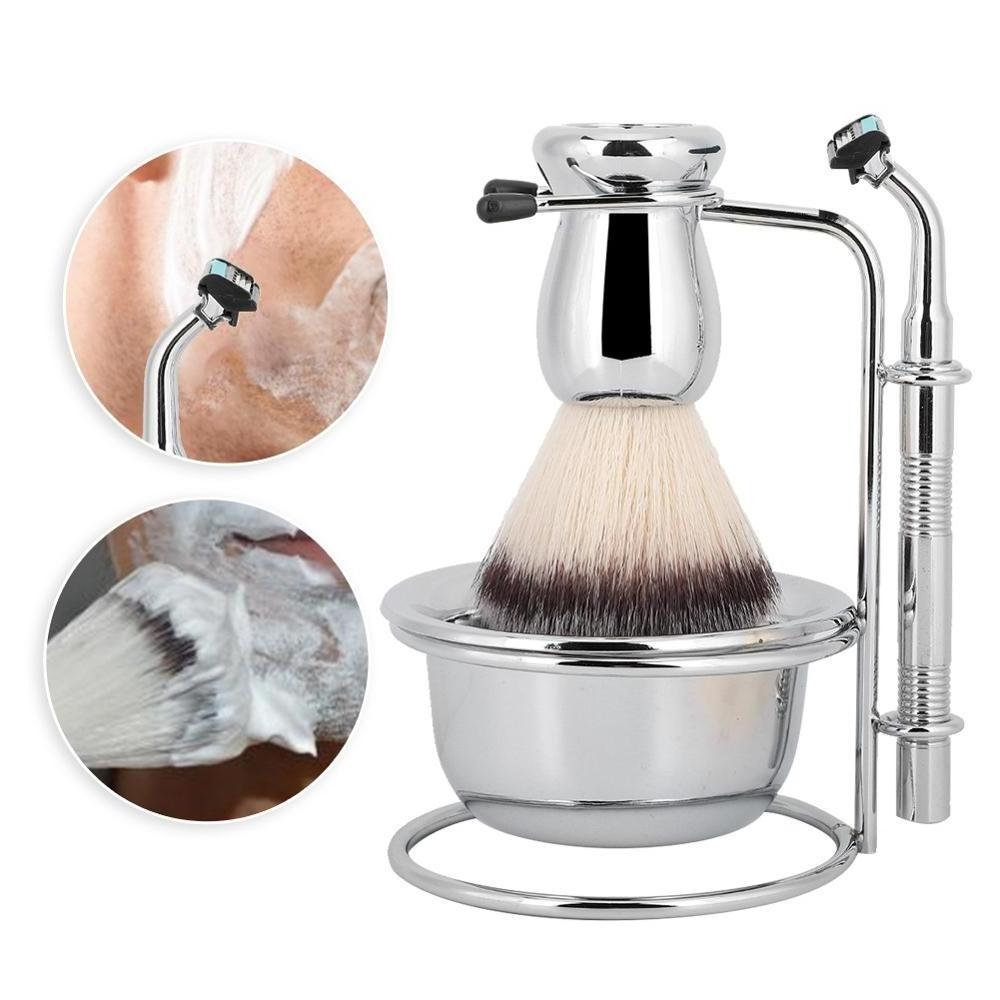 2024 High Quality Men's Luxury Manual Safety Razor Shaving Brush Bowl Stand Shaving Brush Set for Mens