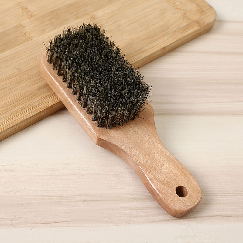 Hot Sale Professional Hair Brush Natural Color Wood Handle Boars Hair Brush Brown Hard Bristle Hair Brush