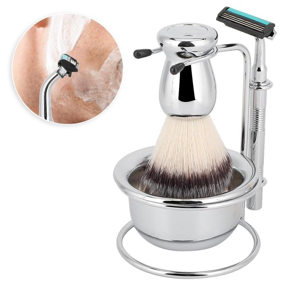 2024 High Quality Men's Luxury Manual Safety Razor Shaving Brush Bowl Stand Shaving Brush Set for Mens