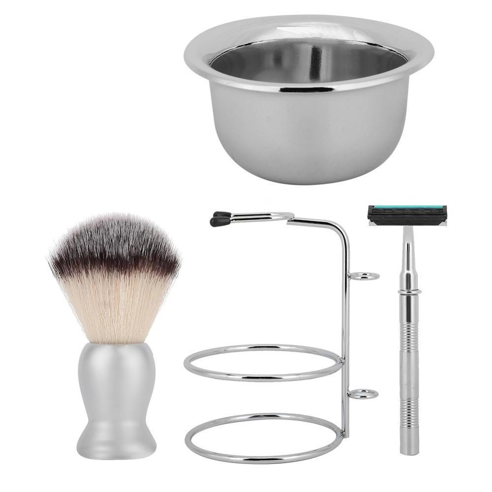 2024 High Quality Men's Luxury Manual Safety Razor Shaving Brush Bowl Stand Shaving Brush Set for Mens