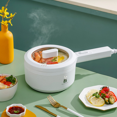 Portable Electric Cooking Pot 1.8 liter Home Appliance Cooker Portable Hot Pot With Steamer Portable pot