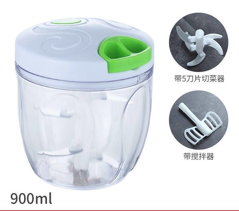 Household manual meat mincer Small hand mixer dumpling stuffing ground meat chili sharpener pull string garlic blender