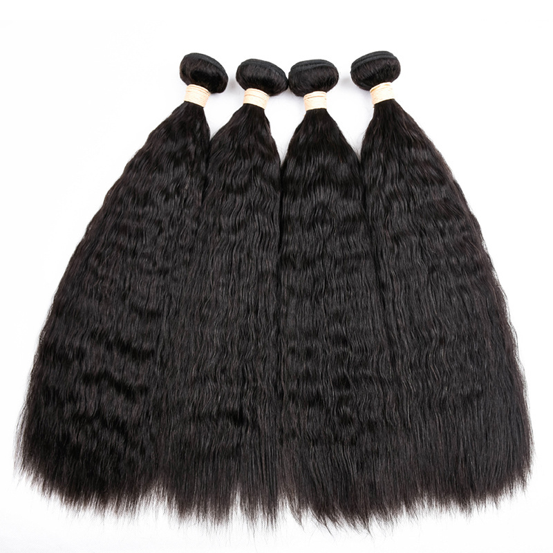 Yaki  Brazilian Hair Weaving Blonde Yaki Straight Hair Extensions Closure Remy Hair Weaving Products