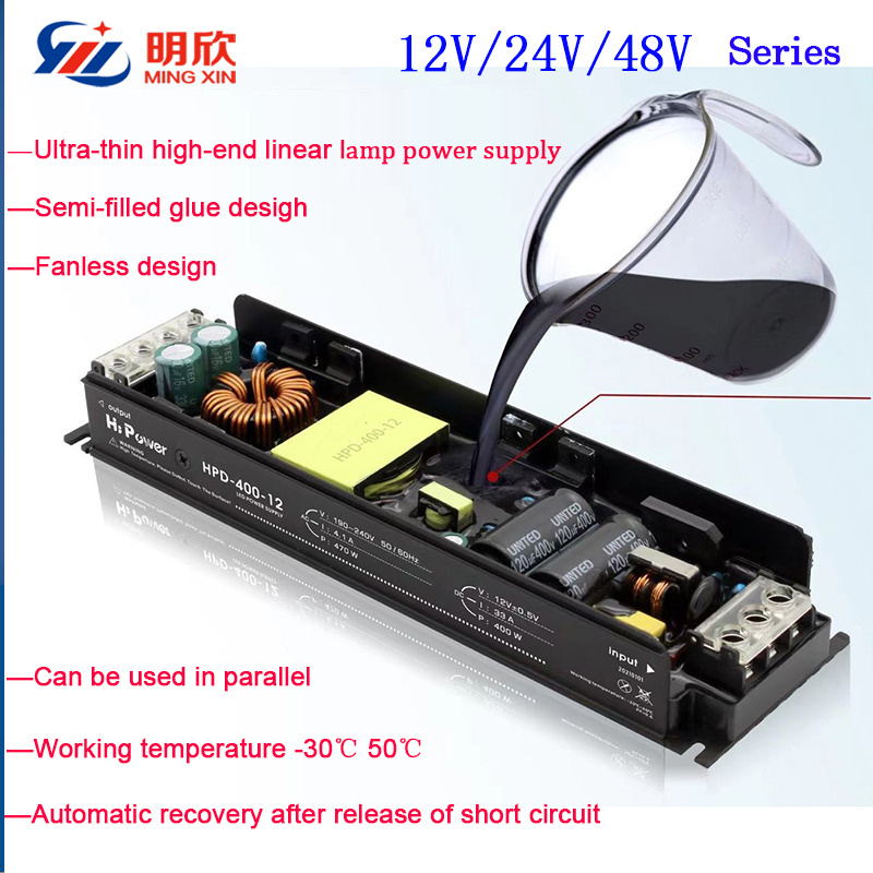 Ultra thin slim led power supply 12v 24v 48v 60w 100w 150w 200w 300w 400w LED lighting power supply 12v 24v 48v 60w led driver