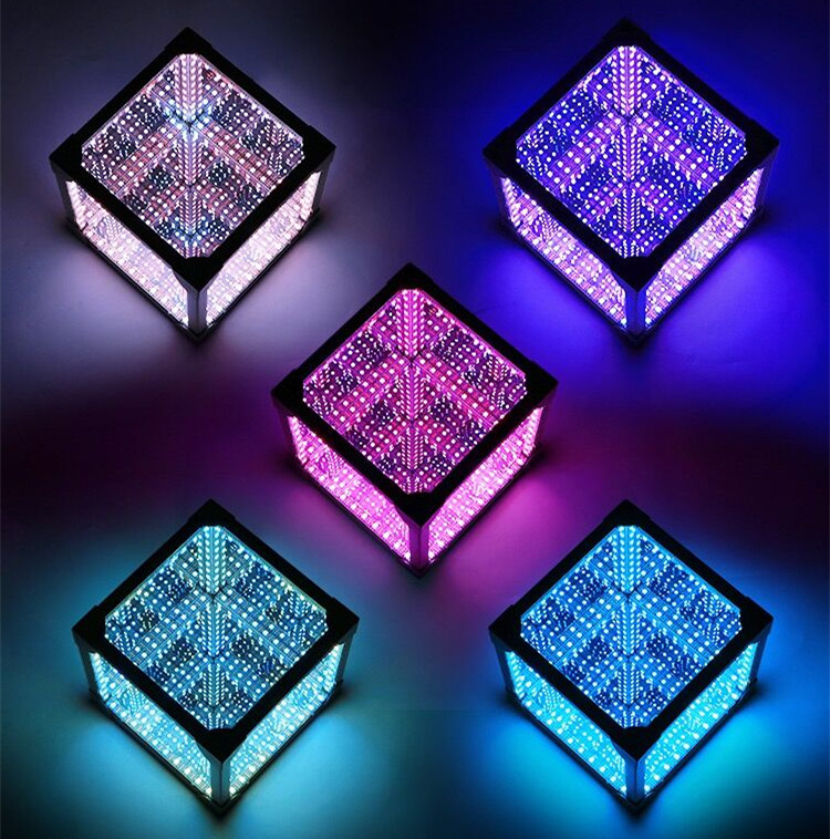 3D Abyss Rubik's Cube RGB LED cube lighting portable Acrylic Club bar decoration 3D cube