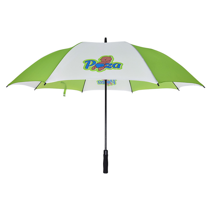 Wholesale sunshade rain single layer green 30 inch size girls gift windproof custom own logo screen printing golf umbrella