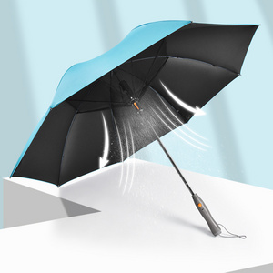 Creative advertising USB Charger black coating inside uv protection 27 inch straight fan umbrella with spray