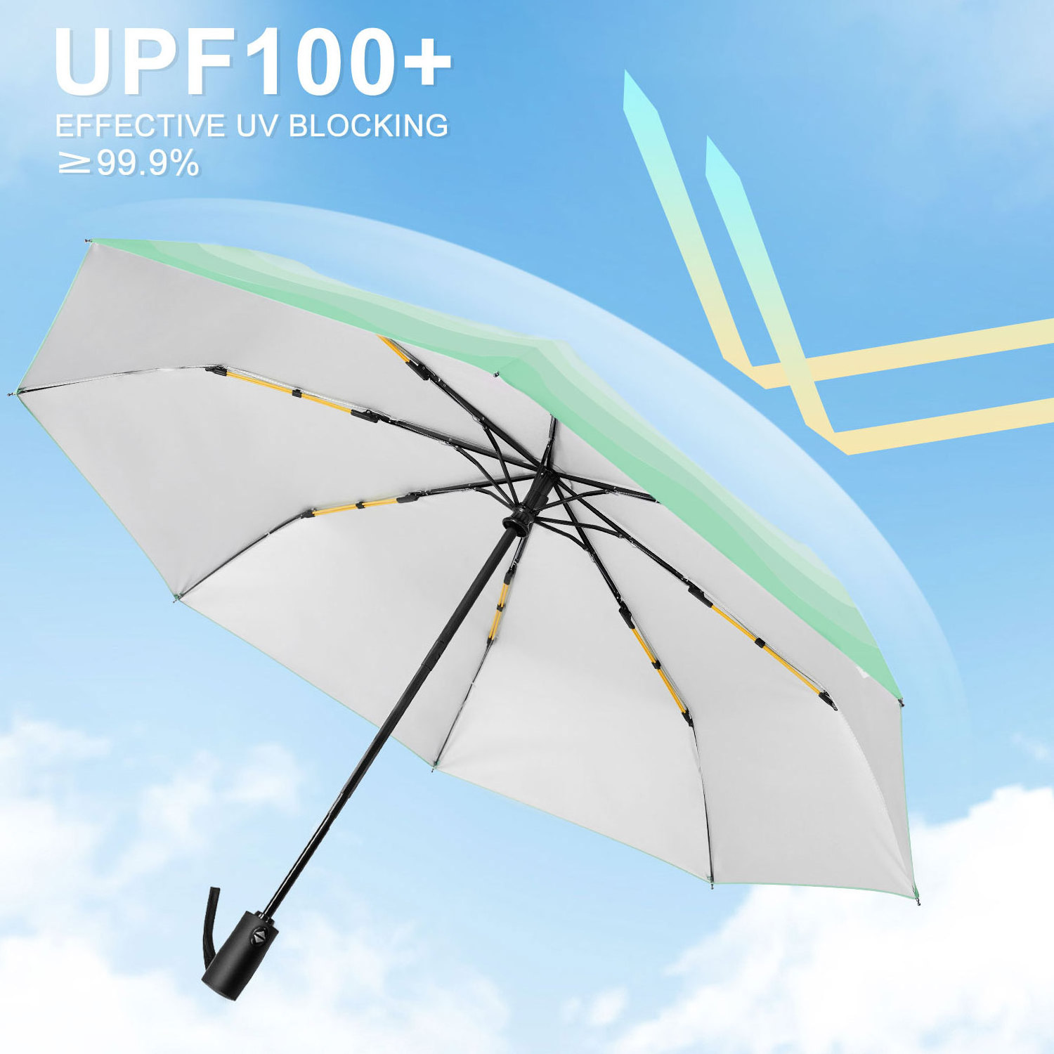 Womens Tiny Sun Umbrella Automatic Upf Sturdy Collapsible Car Umbrella Windproof Generic Fold Sombrilla for Backpack