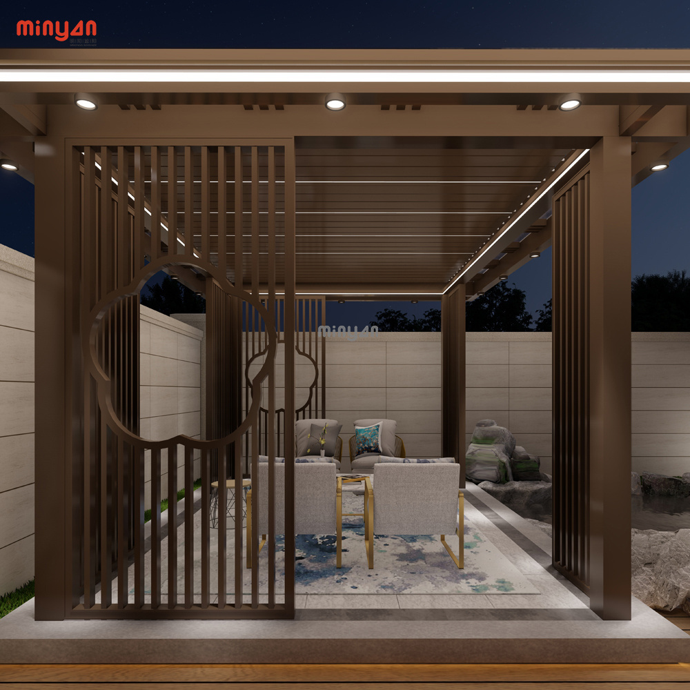 pergolas de madera para jardin Louvre System Louvered Hardware Motorized Folding Canopy Awning outdoor gazebo