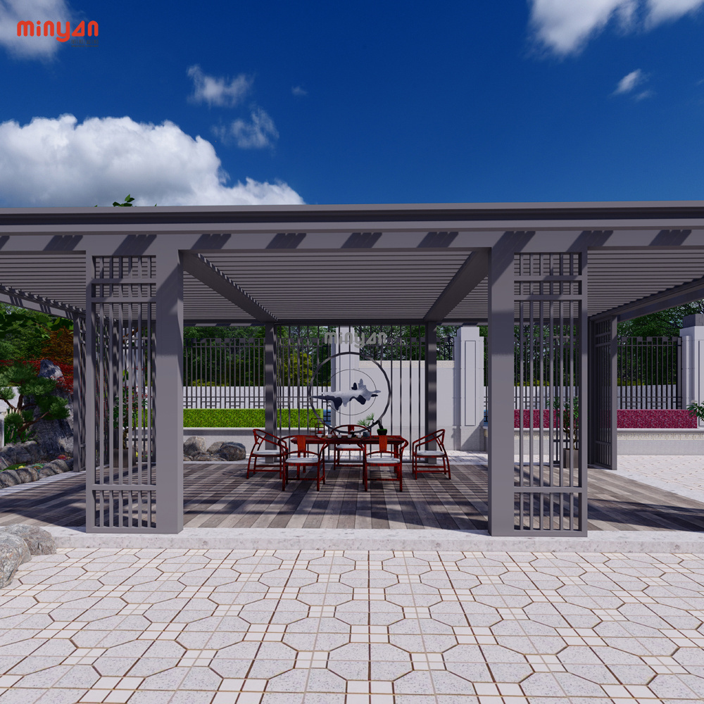 Louvered gazebo courtyard flip canopy aluminum alloy sunroom leisure terrace electric outdoor arrangement garden awning