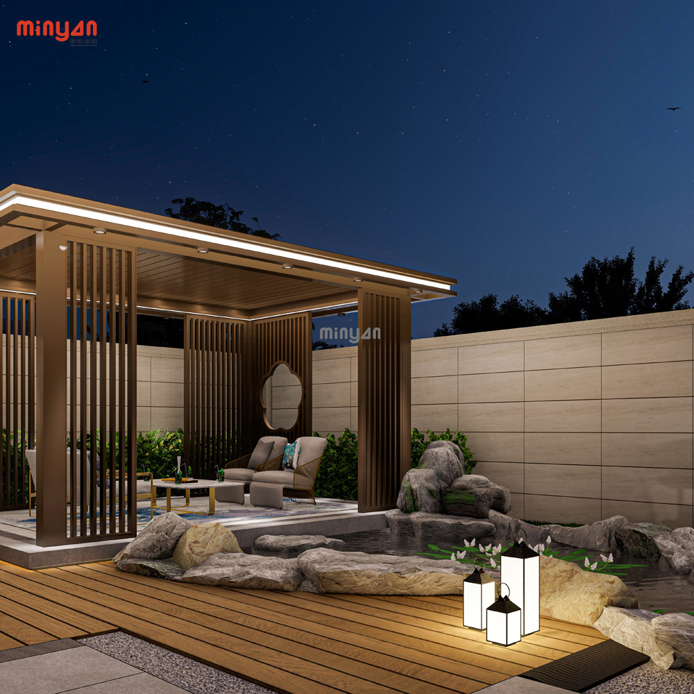 modernity Retractable Awning Louvre Roof Pergola Bioclimatique Aluminium Waterproof gazebo