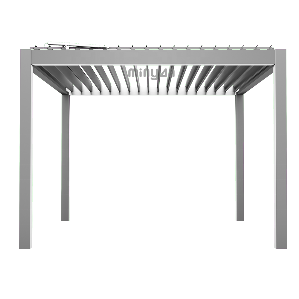 Outdoor gazebo courtyard aluminum alloy awning electric leisure garden new Chinese villa outdoor awning