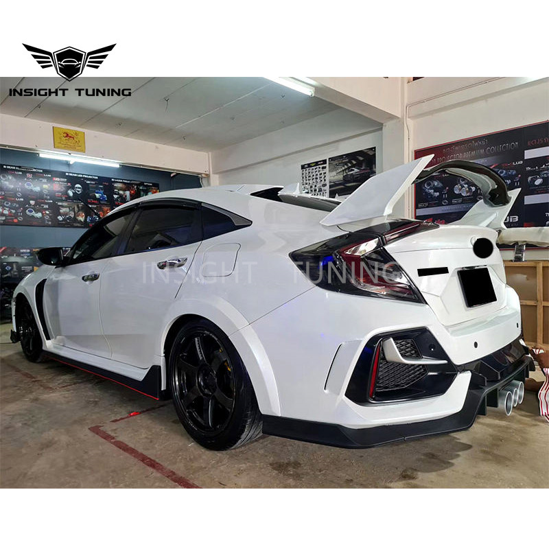 Hot Selling Type R Design Wide Bodykit Car Bumpers Side Skirt 2016-2021 for Honda Civic Sedan FC1 Up To FK8 Body Kit